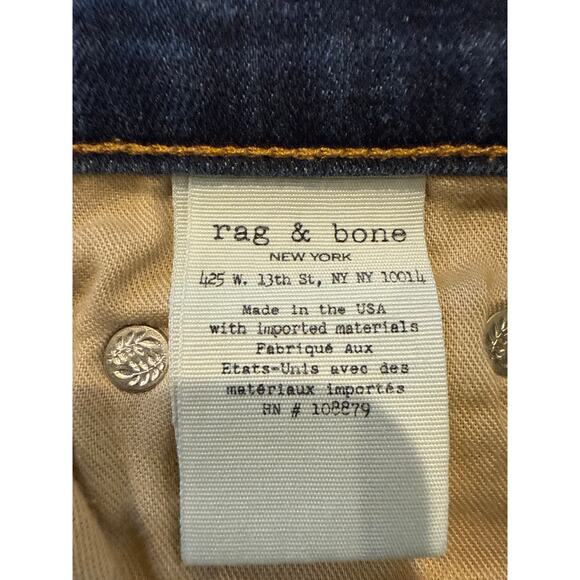 Rag & Bone Harrow Skinny Jeans Women's Size 27 Dark Wash "Made in USA" - Picture 9 of 12